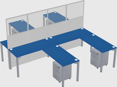 Shared l-shape cubicle
