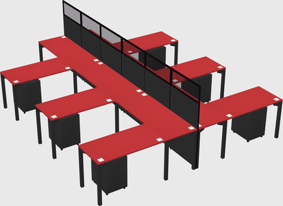 Shared l-shape cubicle