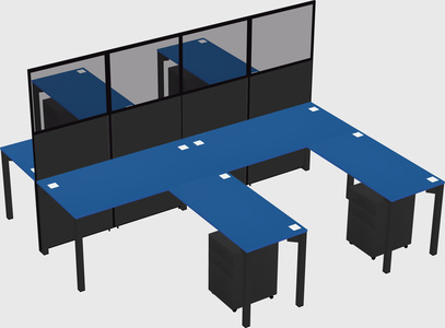 Shared l-shape cubicle