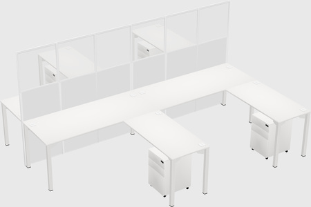 Shared l-shape cubicle