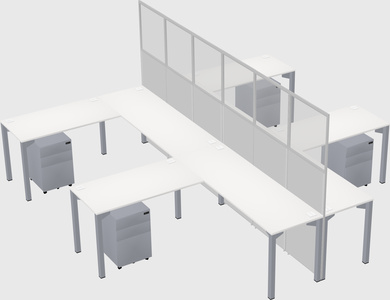 Shared l-shape cubicle