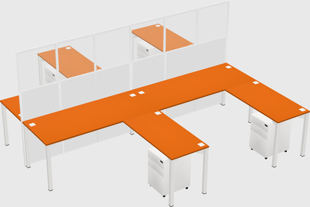 Shared l-shape cubicle