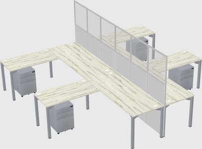 Shared l-shape cubicle