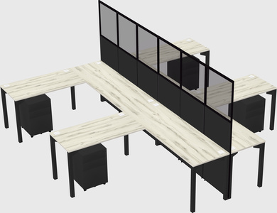 Shared l-shape cubicle