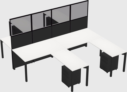 Shared l-shape cubicle