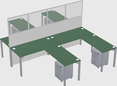Shared l-shape cubicle