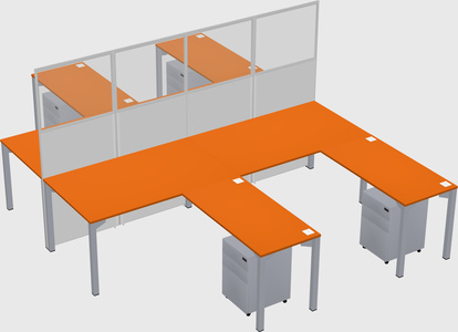Shared l-shape cubicle