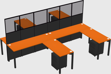 Shared l-shape cubicle