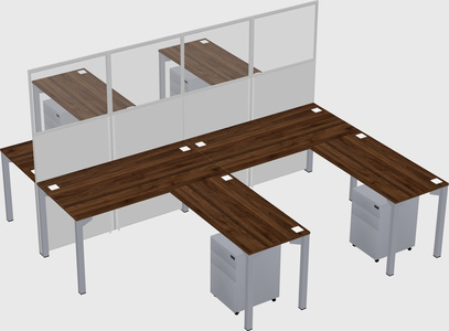 Shared l-shape cubicle