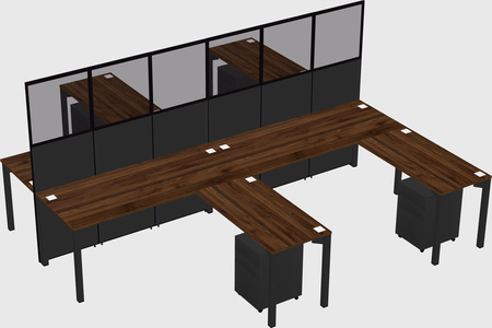 Shared l-shape cubicle