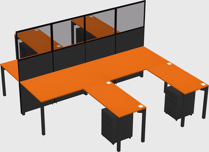 Shared l-shape cubicle
