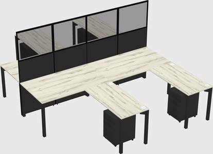 Shared l-shape cubicle