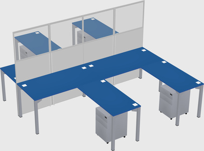 Shared l-shape cubicle