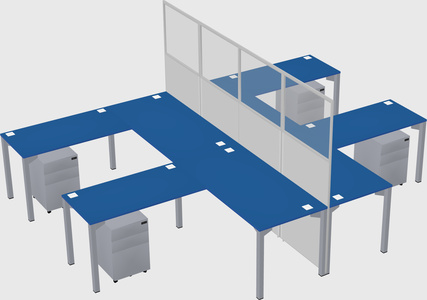 Shared l-shape cubicle