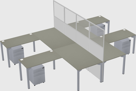Shared l-shape cubicle