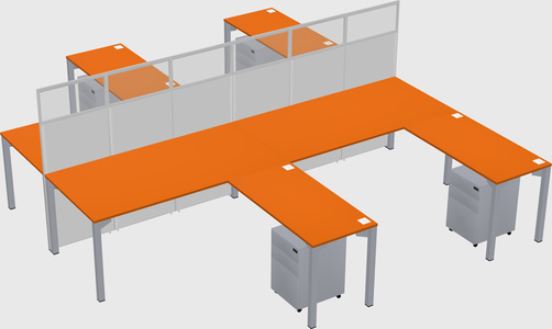 Shared l-shape cubicle