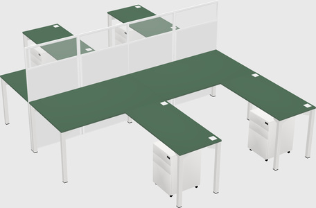 Shared l-shape cubicle