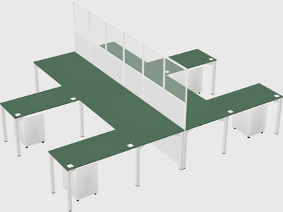 Shared l-shape cubicle