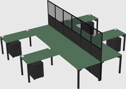 Shared l-shape cubicle