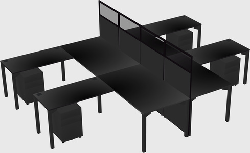 Shared l-shape cubicle