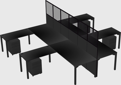 Shared l-shape cubicle