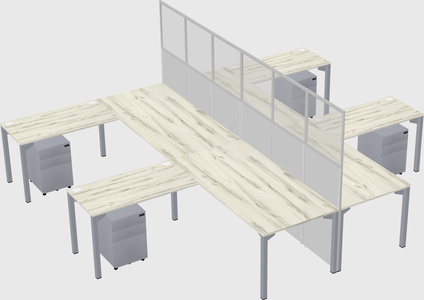 Shared l-shape cubicle