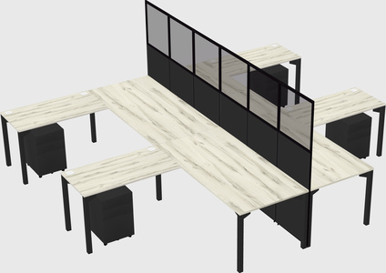 Shared l-shape cubicle