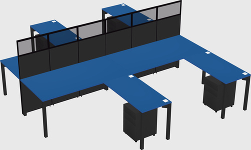 Shared l-shape cubicle