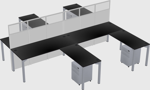 Shared l-shape cubicle