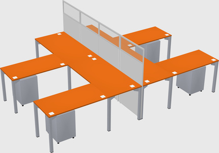 Shared l-shape cubicle