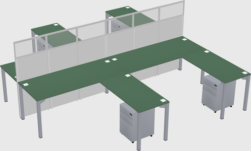 Shared l-shape cubicle