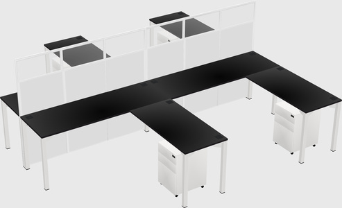 Shared l-shape cubicle