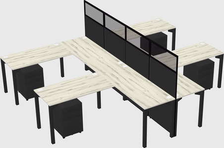 Shared l-shape cubicle