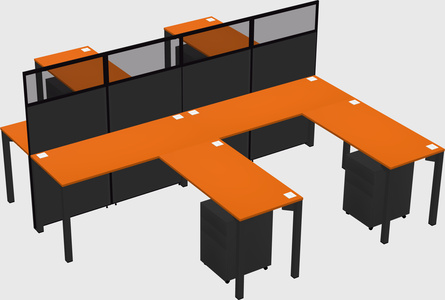 Shared l-shape cubicle