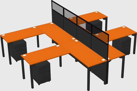 Shared l-shape cubicle