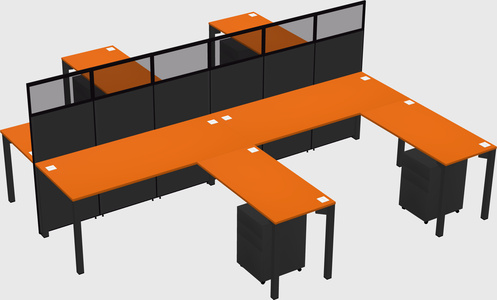 Shared l-shape cubicle