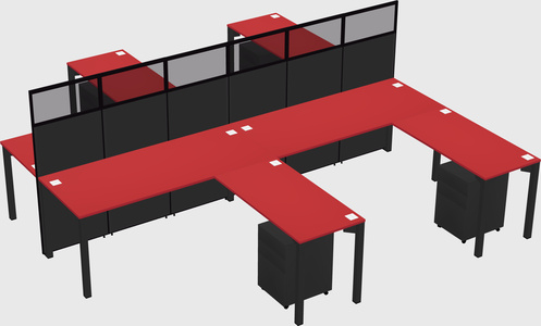 Shared l-shape cubicle