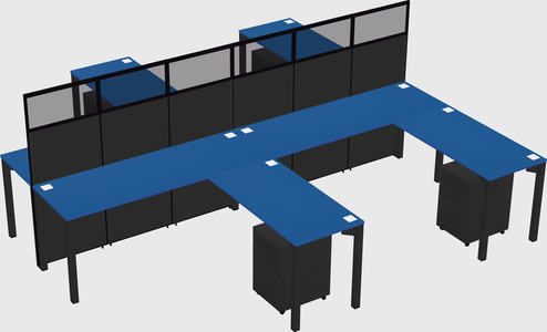 Shared l-shape cubicle