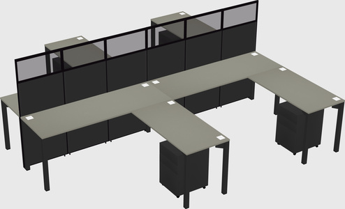 Shared l-shape cubicle
