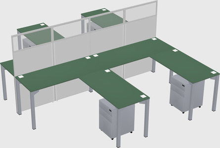Shared l-shape cubicle