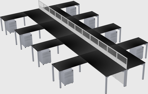 Shared l-shape cubicle