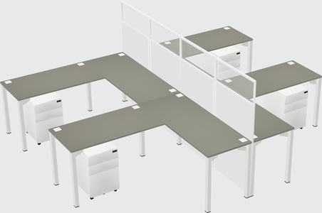 Shared l-shape cubicle