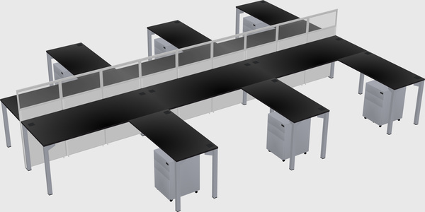 Shared l-shape cubicle