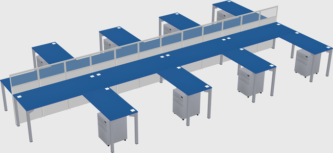Shared l-shape cubicle