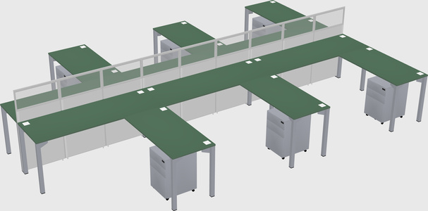 Shared l-shape cubicle