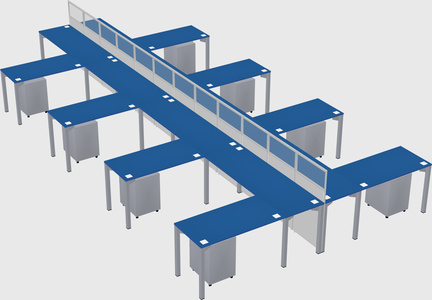 Shared l-shape cubicle