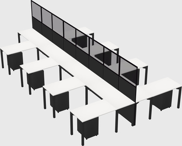 Shared l-shape cubicle