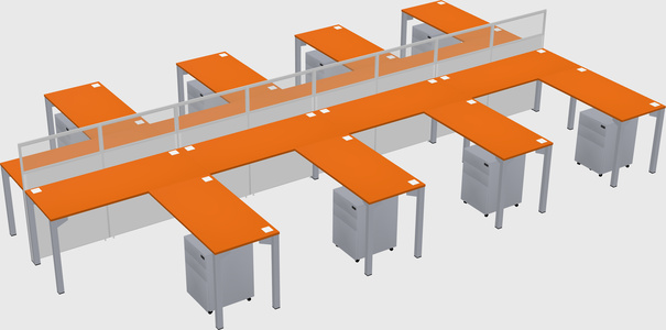 Shared l-shape cubicle