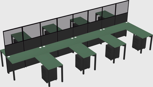 Shared l-shape cubicle