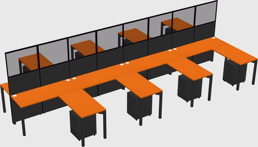 Shared l-shape cubicle